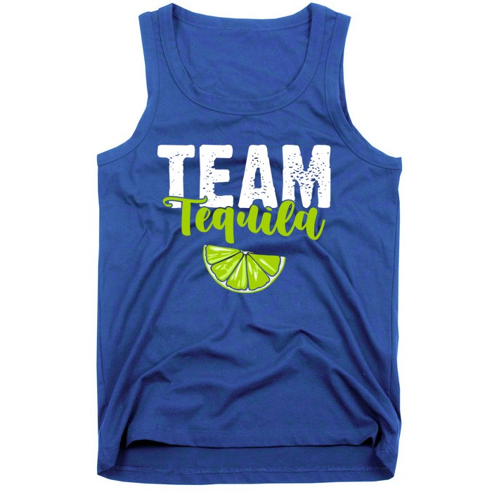 Funny Team Tequila With Green Lime Salt Group Costume Gift Tank Top