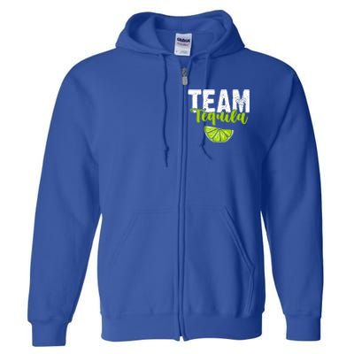 Funny Team Tequila With Green Lime Salt Group Costume Gift Full Zip Hoodie