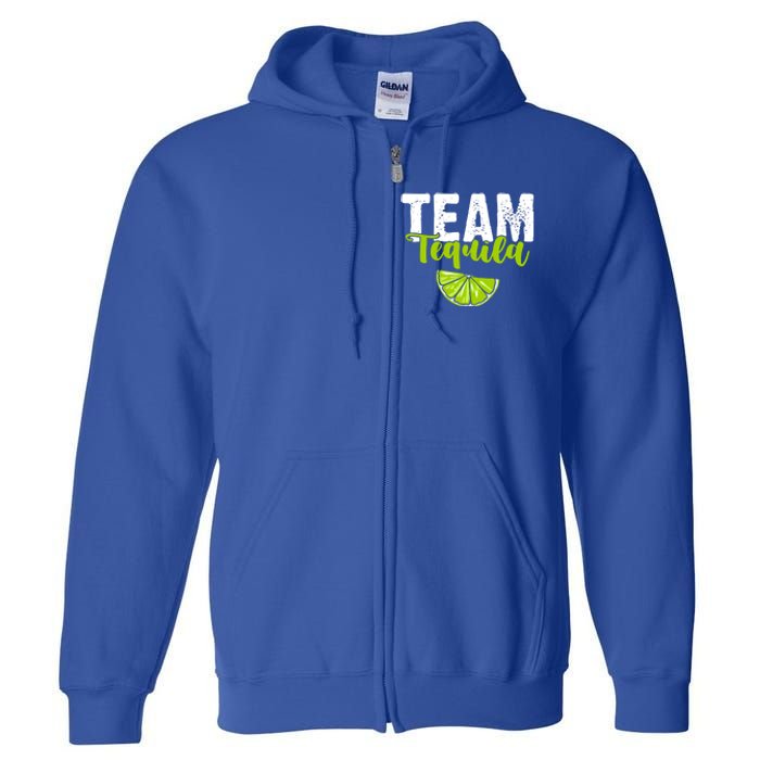 Funny Team Tequila With Green Lime Salt Group Costume Gift Full Zip Hoodie