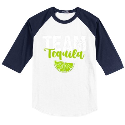 Funny Team Tequila With Green Lime Salt Group Costume Gift Baseball Sleeve Shirt