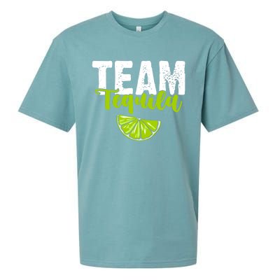 Funny Team Tequila With Green Lime Salt Group Costume Gift Sueded Cloud Jersey T-Shirt