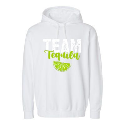 Funny Team Tequila With Green Lime Salt Group Costume Gift Garment-Dyed Fleece Hoodie