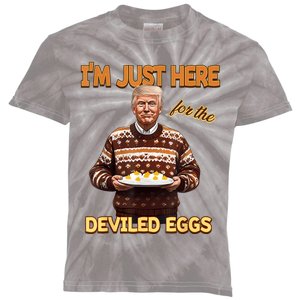 Funny Trump Thanksgiving IM Just Here For The Deviled Eggs Kids Tie-Dye T-Shirt