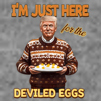 Funny Trump Thanksgiving IM Just Here For The Deviled Eggs 7-Panel Snapback Hat