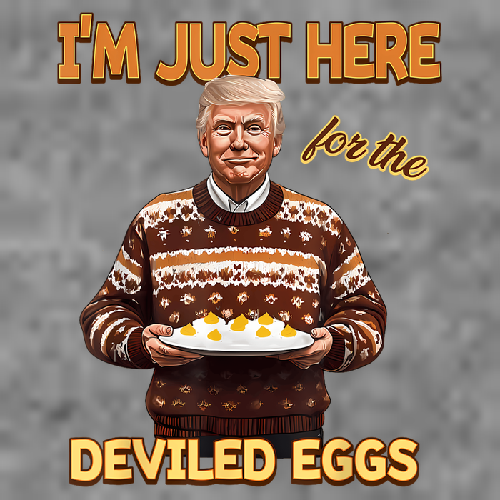 Funny Trump Thanksgiving IM Just Here For The Deviled Eggs 7-Panel Snapback Hat