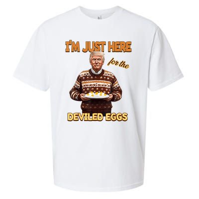 Funny Trump Thanksgiving IM Just Here For The Deviled Eggs Sueded Cloud Jersey T-Shirt