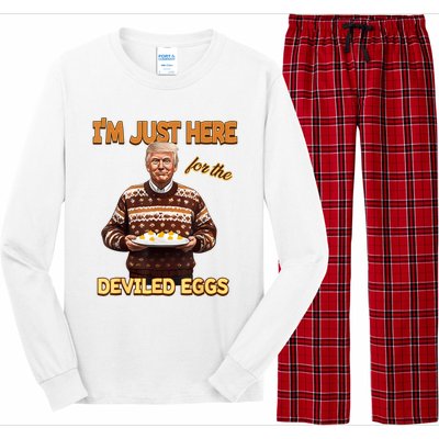 Funny Trump Thanksgiving IM Just Here For The Deviled Eggs Long Sleeve Pajama Set