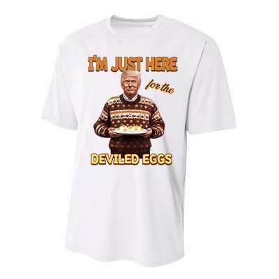 Funny Trump Thanksgiving IM Just Here For The Deviled Eggs Performance Sprint T-Shirt