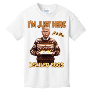 Funny Trump Thanksgiving IM Just Here For The Deviled Eggs Kids T-Shirt