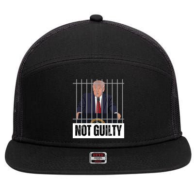 Free Trump. Trump Not Guilty, Pro Trump Supporter 7 Panel Mesh Trucker Snapback Hat