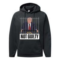 Free Trump. Trump Not Guilty, Pro Trump Supporter Performance Fleece Hoodie