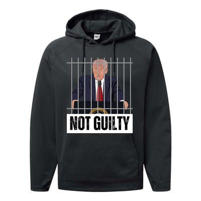 Free Trump. Trump Not Guilty, Pro Trump Supporter Performance Fleece Hoodie