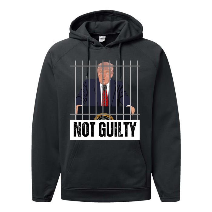 Free Trump. Trump Not Guilty, Pro Trump Supporter Performance Fleece Hoodie