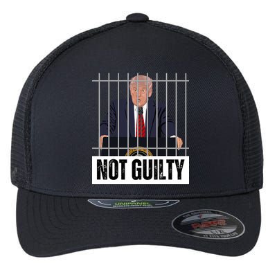 Free Trump. Trump Not Guilty, Pro Trump Supporter Flexfit Unipanel Trucker Cap