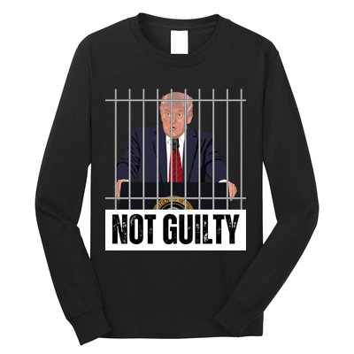 Free Trump. Trump Not Guilty, Pro Trump Supporter Long Sleeve Shirt