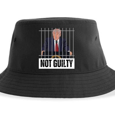 Free Trump. Trump Not Guilty, Pro Trump Supporter Sustainable Bucket Hat