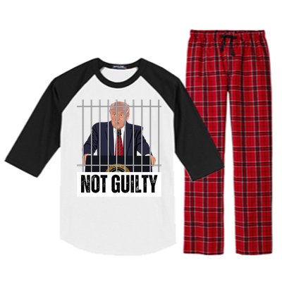 Free Trump. Trump Not Guilty, Pro Trump Supporter Raglan Sleeve Pajama Set