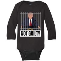 Free Trump. Trump Not Guilty, Pro Trump Supporter Baby Long Sleeve Bodysuit