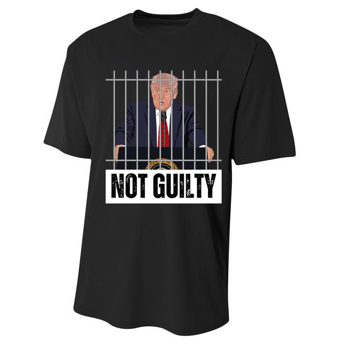 Free Trump. Trump Not Guilty, Pro Trump Supporter Performance Sprint T-Shirt