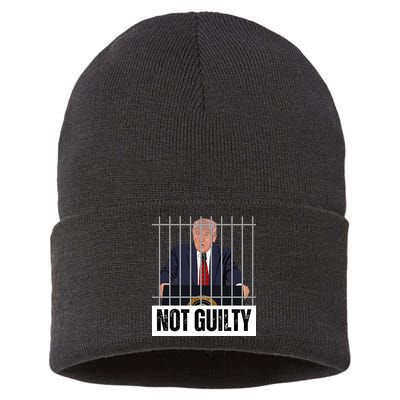 Free Trump. Trump Not Guilty, Pro Trump Supporter Sustainable Knit Beanie