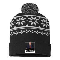 Free Trump. Trump Not Guilty, Pro Trump Supporter USA-Made Snowflake Beanie