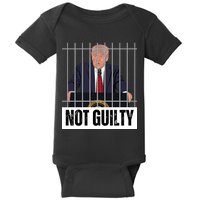 Free Trump. Trump Not Guilty, Pro Trump Supporter Baby Bodysuit