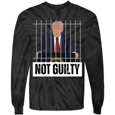 Free Trump. Trump Not Guilty, Pro Trump Supporter Tie-Dye Long Sleeve Shirt