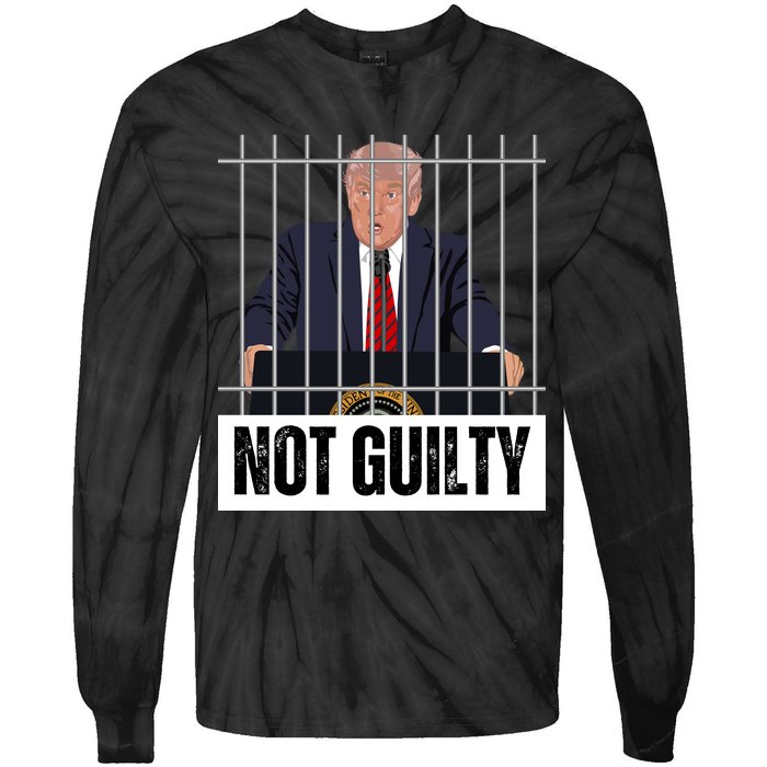 Free Trump. Trump Not Guilty, Pro Trump Supporter Tie-Dye Long Sleeve Shirt