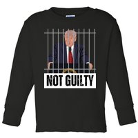 Free Trump. Trump Not Guilty, Pro Trump Supporter Toddler Long Sleeve Shirt