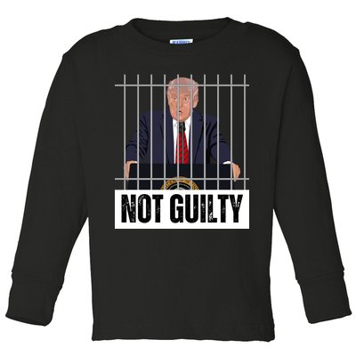 Free Trump. Trump Not Guilty, Pro Trump Supporter Toddler Long Sleeve Shirt