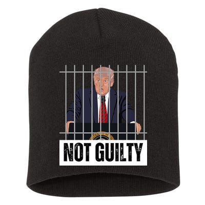 Free Trump. Trump Not Guilty, Pro Trump Supporter Short Acrylic Beanie