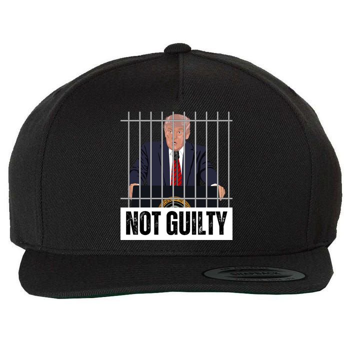 Free Trump. Trump Not Guilty, Pro Trump Supporter Wool Snapback Cap