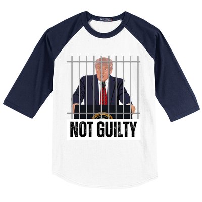 Free Trump. Trump Not Guilty, Pro Trump Supporter Baseball Sleeve Shirt