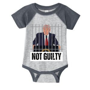 Free Trump. Trump Not Guilty, Pro Trump Supporter Infant Baby Jersey Bodysuit