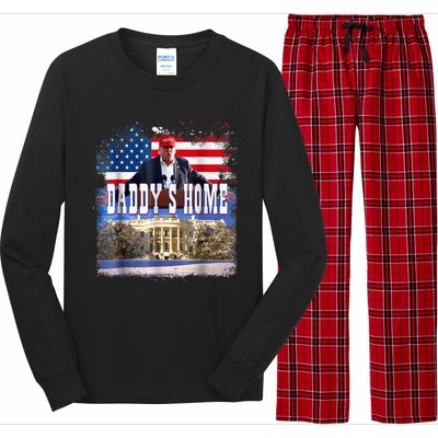 Funny Trump Take America Back Daddys Home Trump 2024 Long Sleeve Pajama Set