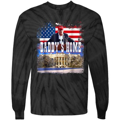 Funny Trump Take America Back Daddys Home Trump 2024 Tie-Dye Long Sleeve Shirt