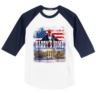 Funny Trump Take America Back Daddys Home Trump 2024 Baseball Sleeve Shirt