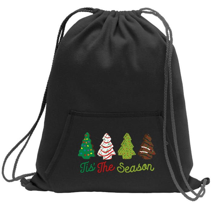 Funny Tis The Season Christmas Tree Cakes Debbie Xmas Gifts Sweatshirt Cinch Pack Bag