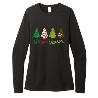 Funny Tis The Season Christmas Tree Cakes Debbie Xmas Gifts Womens CVC Long Sleeve Shirt