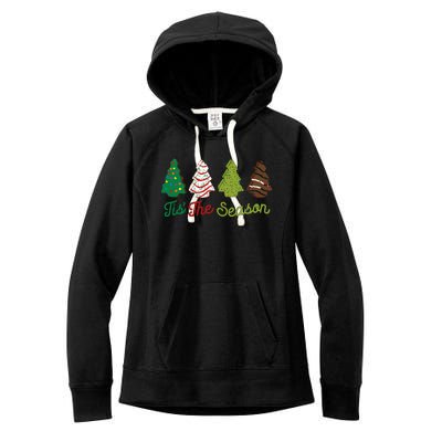 Funny Tis The Season Christmas Tree Cakes Debbie Xmas Gifts Women's Fleece Hoodie