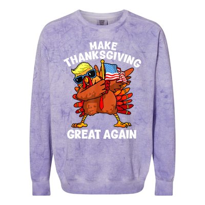 Funny Trump Turkey Make Thanksgiving Great Again Trump 2024 Colorblast Crewneck Sweatshirt