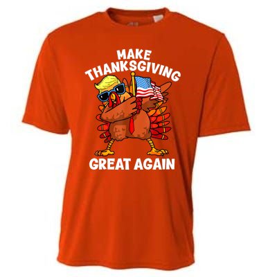 Funny Trump Turkey Make Thanksgiving Great Again Trump 2024 Cooling Performance Crew T-Shirt