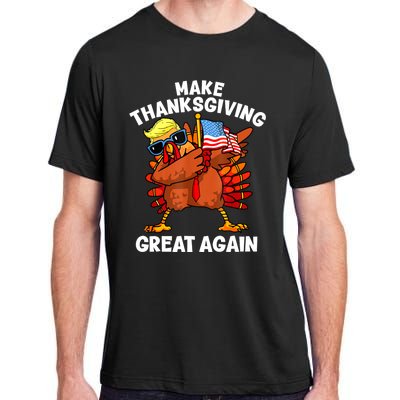 Funny Trump Turkey Make Thanksgiving Great Again Trump 2024 Adult ChromaSoft Performance T-Shirt