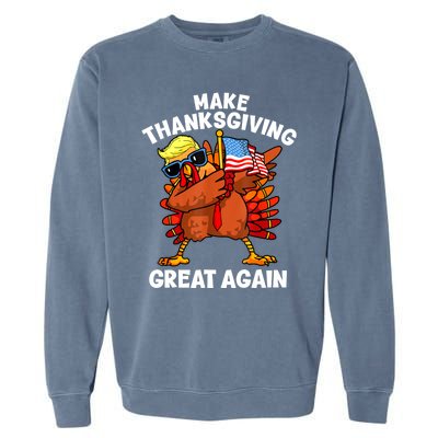 Funny Trump Turkey Make Thanksgiving Great Again Trump 2024 Garment-Dyed Sweatshirt