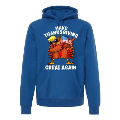 Funny Trump Turkey Make Thanksgiving Great Again Trump 2024 Premium Hoodie