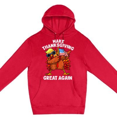 Funny Trump Turkey Make Thanksgiving Great Again Trump 2024 Premium Pullover Hoodie