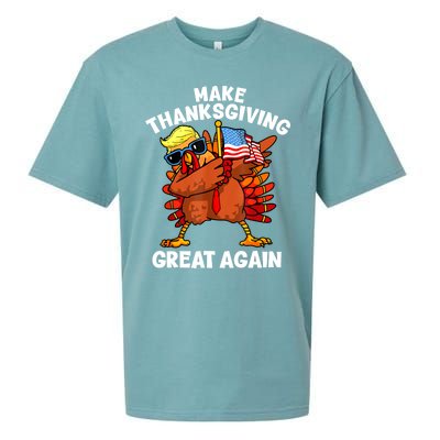 Funny Trump Turkey Make Thanksgiving Great Again Trump 2024 Sueded Cloud Jersey T-Shirt