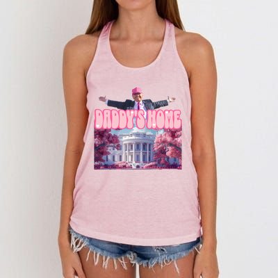 Funny Trump Take America Back DaddyS Home Trump Pink 2024 Great Gift Women's Knotted Racerback Tank