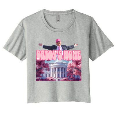 Funny Trump Take America Back DaddyS Home Trump Pink 2024 Great Gift Women's Crop Top Tee