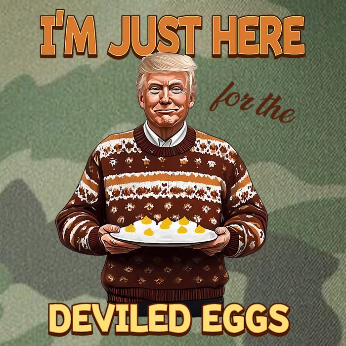 Funny Trump Thanksgiving IM Just Here For The Deviled Eggs Legacy Tie Dye Trucker Hat